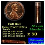 Gem Proof Lincoln 1c roll, 1977-s 50 pcs