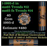 BU Shotgun Jefferson 5c roll, 1995-d 40 pcs Bank C