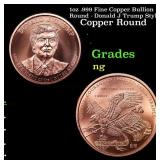 1oz .999 Fine Copper Bullion Round - Donald J Trum