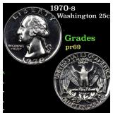1970-s Proof Washington Quarter 25c Grades GEM++ P
