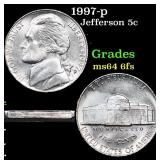 1997-p Jefferson Nickel 5c Grades Choice Unc 6fs