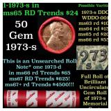 BU Shotgun Lincoln 1c roll, 1973-s 50 pcs Dunbar W