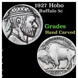 1927 Hobo Buffalo Nickel 5c Grades Hand Carved