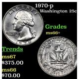 1970-p Washington Quarter 25c Grades GEM++ Unc