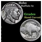 Hobo Buffalo Nickel 5c Grades Hand Carved