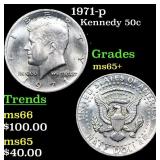 1971-p Kennedy Half Dollar 50c Grades GEM+ Unc