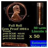 Gem Proof Lincoln 1c roll, 1994-s 50 pcs