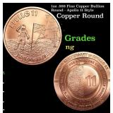 1oz .999 Fine Copper Bullion Round - Apollo 11 Sty