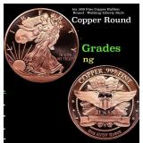 1oz .999 Fine Copper Bullion Round - Walking Liber