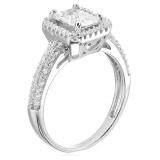 Decadence Sterling SIlver 5x7mm Emerald Pave Engag