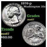 1976-p Washington Quarter 25c Grades GEM++ Unc