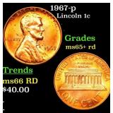 1967-p Lincoln Cent 1c Grades Gem+ Unc RD