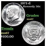 1971-d Kennedy Half Dollar 50c Grades GEM++ Unc