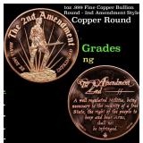 1oz .999 Fine Copper Bullion Round - 2nd Amendment