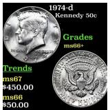 1974-d Kennedy Half Dollar 50c Grades GEM++ Unc