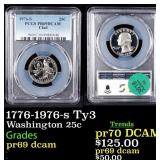 1776-1976-s Ty3 Proof Washington Quarter 25c pr69
