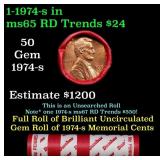 BU Shotgun Lincoln 1c roll, 1974-s 50 pcs Dunbar W