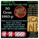 BU Shotgun Lincoln 1c roll, 1963-p 50 pcs Dunbar W