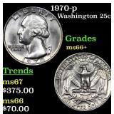 1970-p Washington Quarter 25c Grades GEM++ Unc
