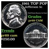 1961 Proof Jefferson Nickel TOP POP! 5c Graded pr6