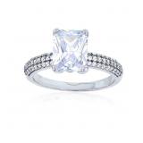 Decadence Sterling SIlver 7x9mm Emerald cut pave b