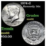 1974-d Kennedy Half Dollar 50c Grades GEM+ Unc