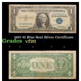 1957 $1 Blue Seal Silver Certificate Grades vf, ve