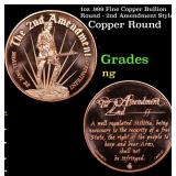 1oz .999 Fine Copper Bullion Round - 2nd Amendment