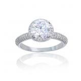 DECADENCE Sterling Silver Rhodium 8.00mm Round Cut