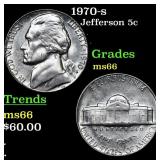 1970-s Jefferson Nickel 5c Grades GEM+ Unc
