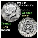 1982-p Kennedy Half Dollar 50c Grades Choice+ Unc