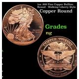 1oz .999 Fine Copper Bullion Round - Walking Liber