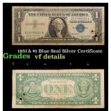 1957A $1 Blue Seal Silver Certificate Grades vf de
