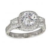 Decadence Sterling SIlver 8mm Round 3 Stone Pave R