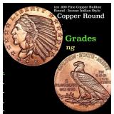 1oz .999 Fine Copper Bullion Round - Incuse Indian