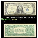 1957A $1 Blue Seal Silver Certificate Grades vf++