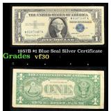 1957B $1 Blue Seal Silver Certificate Grades vf++