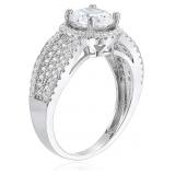 Decadence Sterling Silver 7mm round pave engagemen