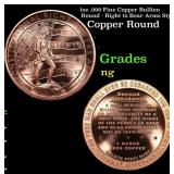 1oz .999 Fine Copper Bullion Round - Right to Bear