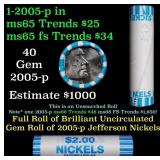 BU Shotgun Jefferson 5c roll, 2005-p Bison 40 pcs