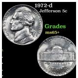 1972-d Jefferson Nickel 5c Grades GEM+ Unc