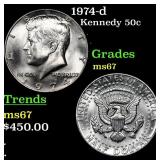 1974-d Kennedy Half Dollar 50c Grades GEM++ Unc