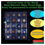 20 Great Coins of the World, hand selected, many t