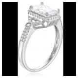 Decadence Sterling Silver 7x9mm Emerald cut Split