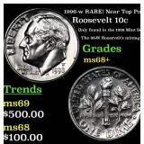 1996-w Roosevelt Dime RARE! Near Top Pop! 10c Grad