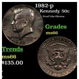 1982-p Kennedy Half Dollar 50c Grades GEM+ Unc