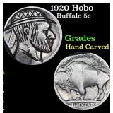 1920 Hobo Buffalo Nickel 5c Grades Hand Carved