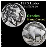 1920 Hobo Buffalo Nickel 5c Grades Hand Carved