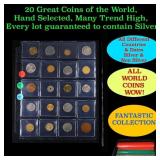 20 Great Coins of the World, hand selected, many t