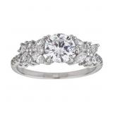 Decadence Sterling SIlver rhodium 7mm round cut fl